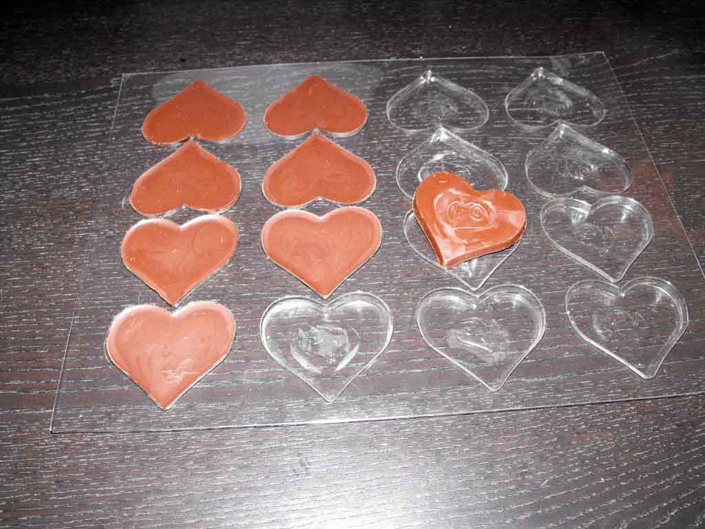 forme plastic pentru ciocolata model inima